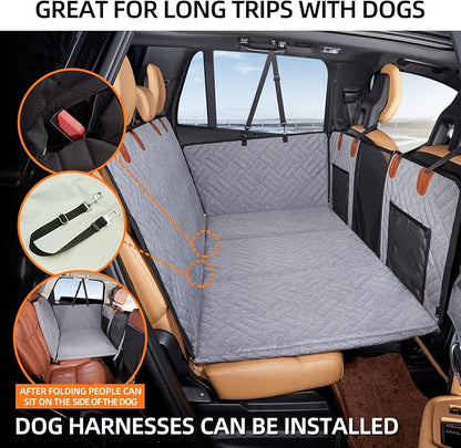 Hard Bottom Dog Car Seat Cover for Back Seat,Seat Extender for Dogs | Strong Support,More Rest Space,Waterproof, Scratch Resistant,Car Seat Protector,Dog Hammock for Car/SUV/Small Truck - Image 3