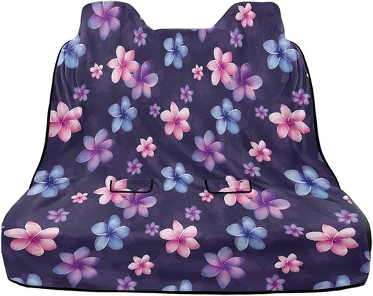Colorful Plumeria Flower Pattern Dog Car Seat Cover Non-Slip Back Bench Protector for SUV Car Truck, Waterproof Back Seat Covers Sweat-Absorbent Auto Interior Accessories - Image 2