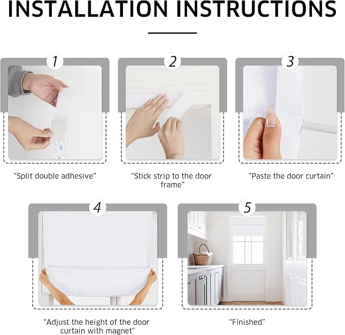 NICETOWN Blackout Door Blinds for Windows Cordless Blinds Temporary Shades | No Drill Room Darkening Shade for Bedroom Bathroom Kitchen Office (Pure White, 30 x 64 inch Long, 1 Panel) - Image 2