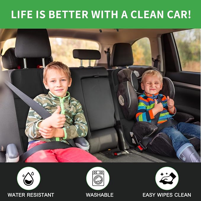 4 Pack Non-slip Car Seat Protector and Backseat Organizer Kick Mat with Tablet Holder, Large Waterproof Car Seat Protector with Storage Pockets for Leather and Fabric - Image 7