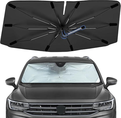 Windshield Sun Shade Umbrella for Volkswagen Tiguan 2018-2026 Front Window | 360 Rotation Foldable Car Sunshade, Highly Reflective Auto Sun Shield Cover for UV Protection, Keep Car Cool Accessories by Bocvam