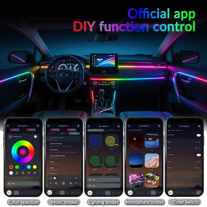 Interior Car Strip Lights Dreamcolor Acrylic Car Decorative Lights with APP Control Multicolor Internal Lighting Kit Music&DIY Function Ambient Fiber Optic Strip LEDs - Image 7