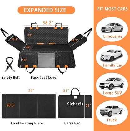 Dog Back Seat Cover Hard Bottom Truck Back Seats Protector, Large Backseat Extender for Dogs, Car Pet Rear Seat Covers Waterproof Dog Hammock Travel Accessories for Truck - Image 6