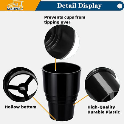 Golf Cart Cup Holder Insert Adapter Replacement fits Club Car EZGO Yamaha Golf Cart, for Placing and Securing 16.4 oz Portable Propane Gas Bottle or Drink Water Glass, (2Pcs, Black) - Image 4