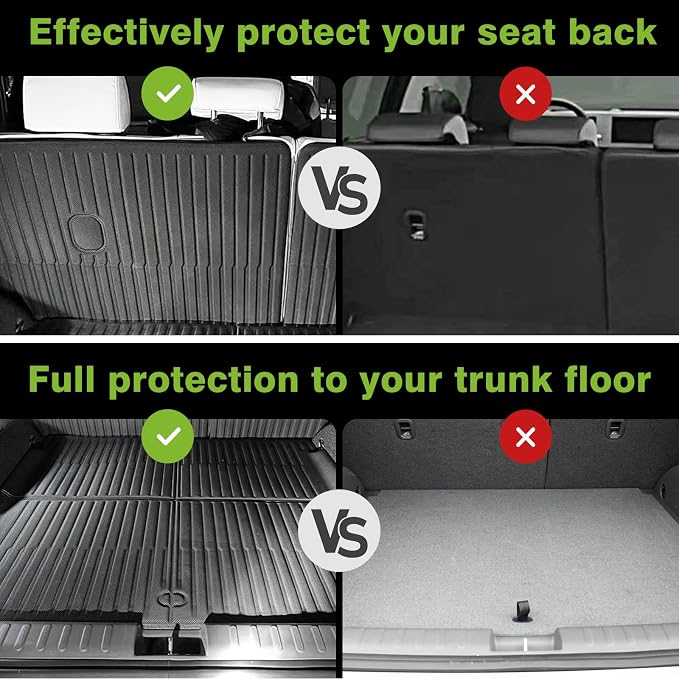 BestEvMod for Ioniq5 Cargo Liner All Weather Trunk & Second Row Seats Back Cover XPE Material Cargo Mat Compatible with 2022-2024 Hyundai Ioniq 5 Accessories (Trunk Mat+Seats Back Cover) NOT Fit 2025 - Image 6