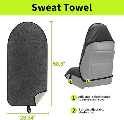 Leader Accessories Waterproof Towel Car Seat Cover, Front Bucket Seat, Grey | Universal Non-Slip, Fits Car Truck SUV, Machine Washable, For Dog & Kid, Pets, Yoga, Gym, Beach, Swimming, Outdoor Sports - Image 4