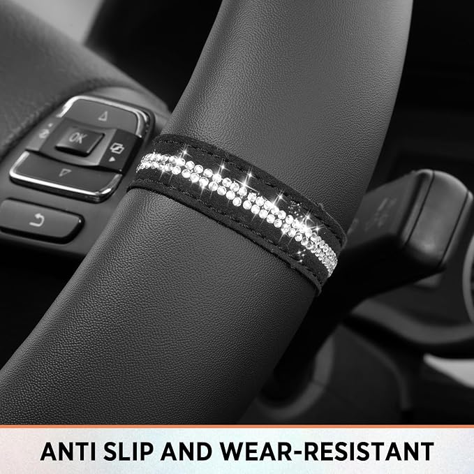 Road Comforts Leopard Steering Wheel Cover for Women, Cute Anti-Slip Microfiber Leather, Fits 14.5-15 Inch Steering Wheel 14.5-15 Inch - Black and Pink Cheetah - Image 7
