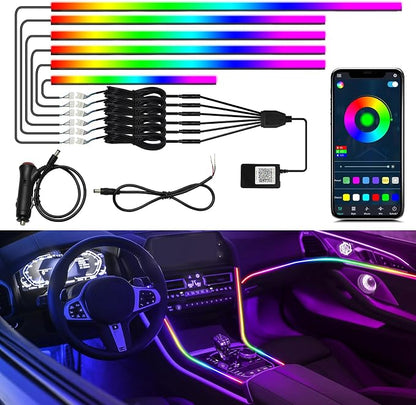 Dreamcolor 6 in 1 Car LED Strip Lights with APP Control and 213 Color Modes, Neon Ambient Lighting Kits by WEBUPAR