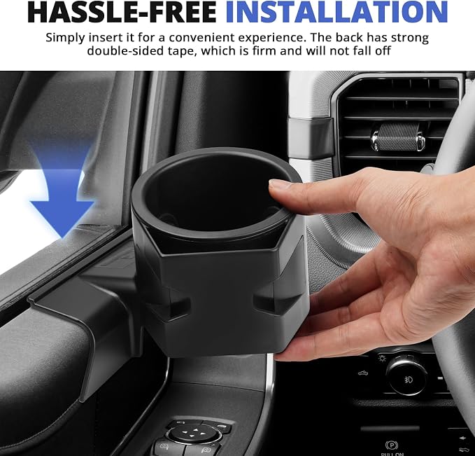 Autorder Car Door Cup Holder for 2021-2025 2026 Ford F-150 F150 Accessories Cup Holder Expander with Card Slot Anti-Shake&Noiseless Drink Holder Insert for Car Daily Driving - Image 3
