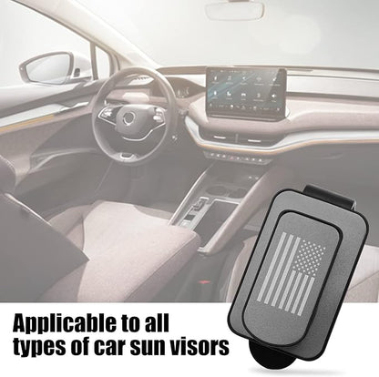 Sunglass Holder for Car Visor, Multi-Function Ticket Card Clip Upgrade Metal Flag Personality Modeling for Car SUV Truck, American Flag Ticket Card Glasses Clip(Black/Gray) - Image 5