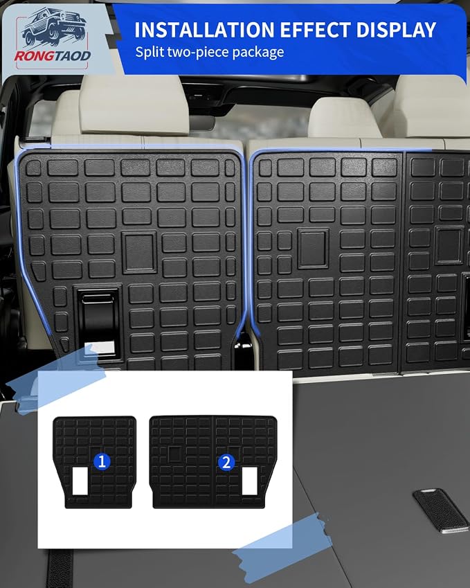 Rongtaod Kick Mats for 2024 2025 2026 Toyota Grand Highlander 8 Seats | Anti-scratch 2nd Row Backrest Mats TPE All Weather Back Seat Cover Protector Highlander Accessories - Image 3