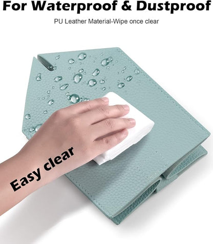 Tissue Box Cover for PU Leather, Modern Simple Solid Color Holder Square Tissue Bag, Ideal for Bathrooms,Office,Car,Nightstand,Outdoor Tent,Dining Table,5"X5"X5", Double Blue - Image 6