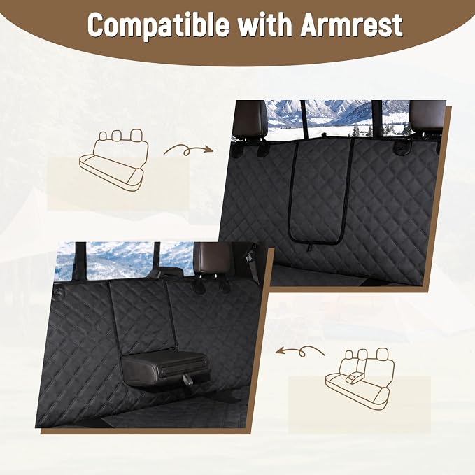 Pet Bench Seat Covers for Trucks, Heavy Duty Nonslip Car Seat Protector with ISOFIX Openings for 1-2 Child Car Seats,Fits Ford 150,Ram 1500,GMC Sierra,Toyota,Ram,Chevrolet Silverado(Black) - Image 8