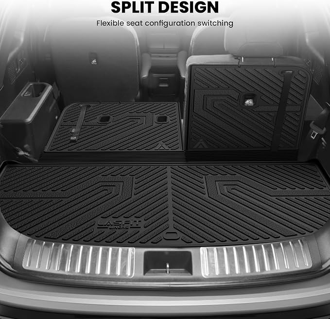 LASFIT Cargo Mats for Kia Telluride Gas 2027 (Not Fit Hybrid) | All Weather TPE Custom Fit Cargo Trunk Mat & Backrest Mats Accessories, Black - Image 4