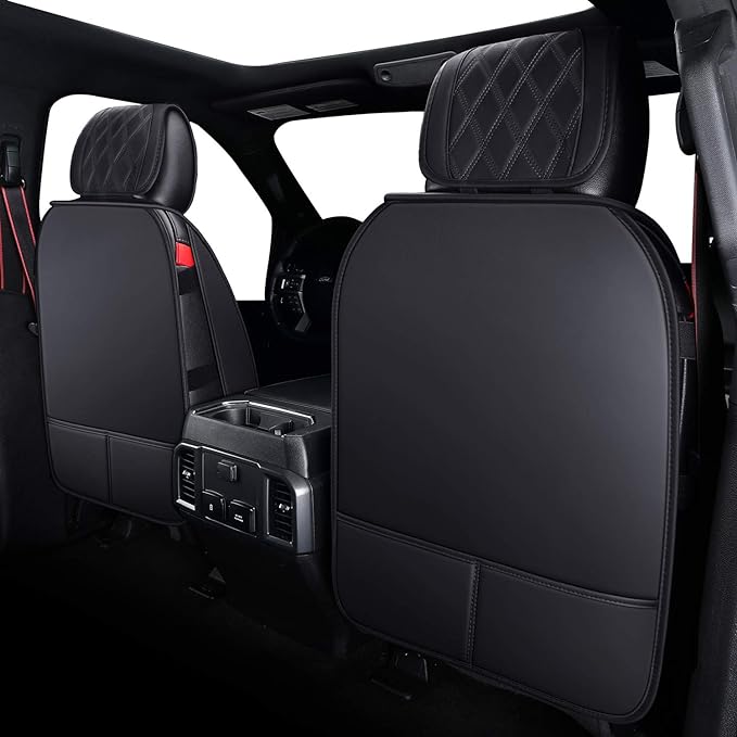Car Seat Covers for Ford F150 F250 F350 F450 Truck (Black) | Custom Fit 2009-2026 F150 Crew Cab, 2017-2026 F250 F350 F450 Super Duty XLT STX XL Lariat Pickup, Waterproof Leather Full Set - Image 2