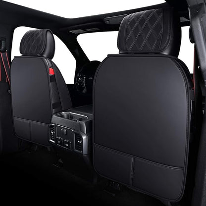 Car Seat Covers for Ford F150 F250 F350 F450 Truck (Black) | Custom Fit 2009-2026 F150 Crew Cab, 2017-2026 F250 F350 F450 Super Duty XLT STX XL Lariat Pickup, Waterproof Leather Full Set - Image 2