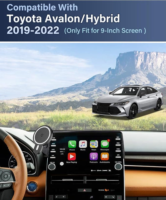 PZK Car Phone Holder for Toyota Avalon/Hybrid 2019-2022 9-Inch Screen | Strong Magnetic 15W Fast Wireless Charger Car Phone Mount with Magsafe Fixed Clip 360° Rotation Not Affect Vent Hands-Free - Image 2