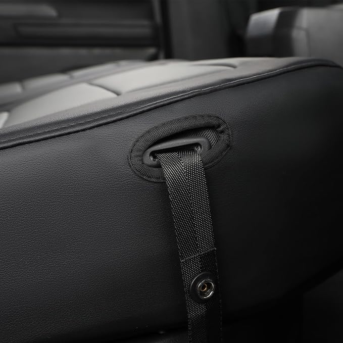 2024 2025 2026 Tacoma Seat Covers Full Set for Toyota Tacoma 4th Gen Double/Crew Cab SR,SR5,TRD Sport,TRD Off-Road,Limited,Fully Covered,Waterproof Leather Car Seat Protector(Black/Gray) - Image 8