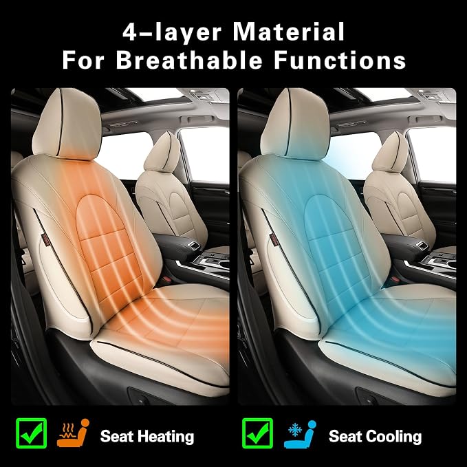 EKR Car Seat Covers for Toyota Camry 2018-2024 (Gas),Full Set | Custom Fit for Toyota Camry L/LE/SE 2018-2024 & SE Nightshade 2020-2024,Factory-Style Upgrade-Faux Leather(Beige) - Image 6