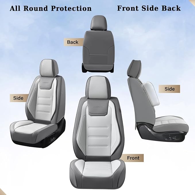 Coverado Car Seat Covers, Front Covers for Cars, Car Seat Cover Front Seats, Automotive Seat Cover, Waterproof, Leather Car Seat Cushion, Universal Interior Covers Seat Protectors for Most Cars - Image 6