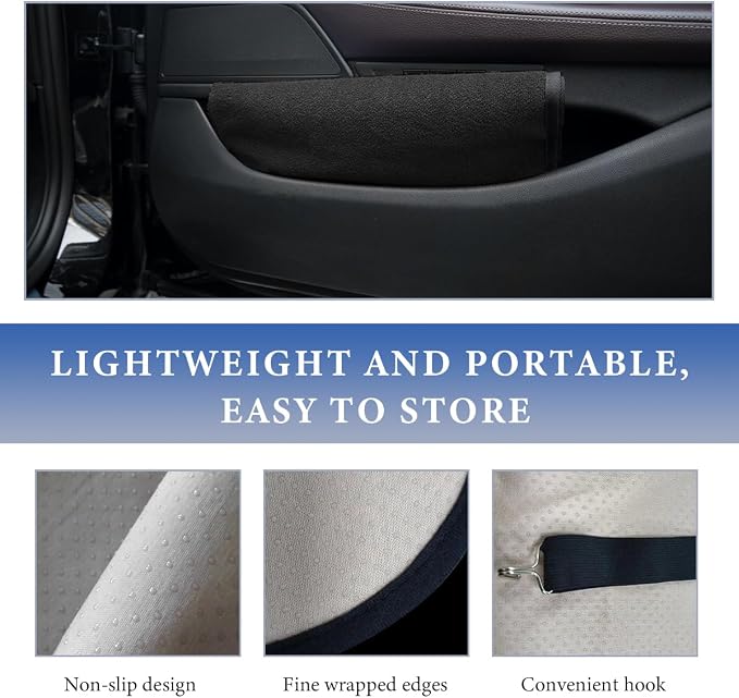 Car Towel Seat Cover, Waterproof Sweating Towel Non-Slip Front Seat Protector, Universal Soft Carseat Protective Cover for Gym Workout Running Swimming, Car Accessories (Black) - Image 3