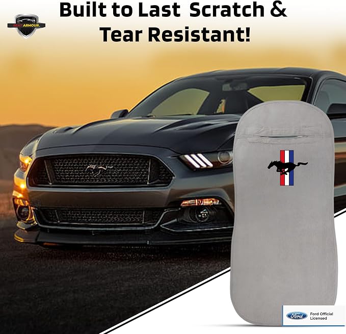 Seat Armour Seat Protector Towel for Mustang Pony – Soft Machine Washable Car Seat Cover Towel – Easy to Install, Multipurpose Car Seat Towel – Gray - Image 5