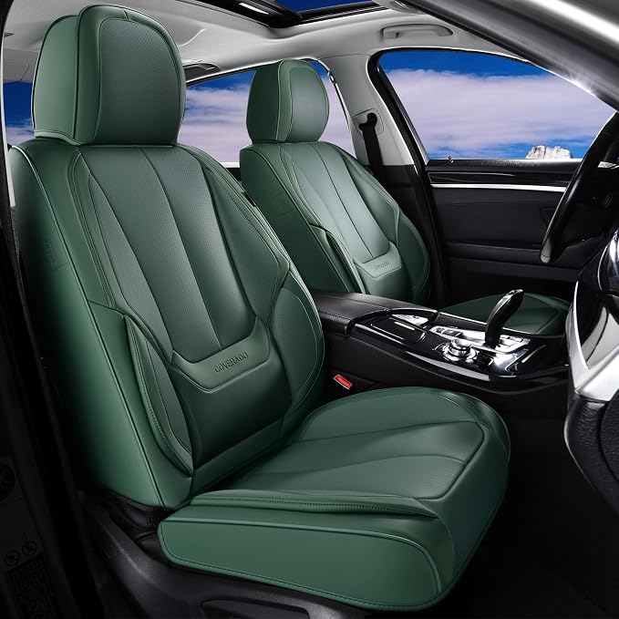 Coverado Car Seat Covers, Seat Covers for Cars, Waterproof Leather Auto Seat Protectors, Leather Car Seat Cushion, Car Interiors Accessories Universal Fit for Most Cars by COVERADOAUTO