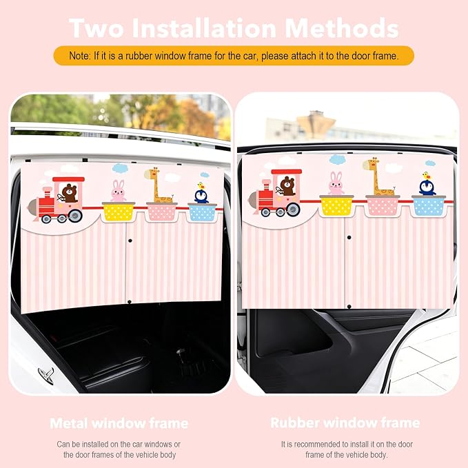 LEIWOOR 2-Pack Magnetic 2 Layers UV Protection Car Window Shades for Baby | Privacy full/half shade baby car window shades with curtain header breathable heat block back curtain for truck van sedan SUV - Image 6