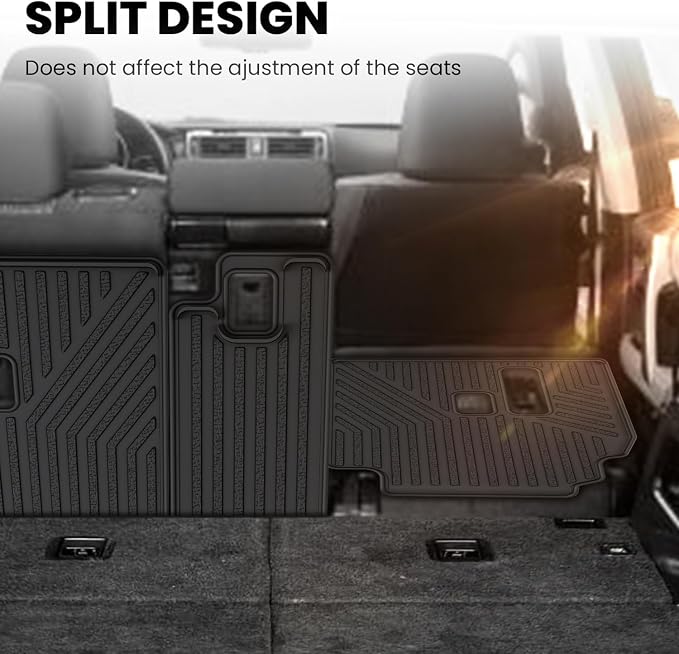 LASFIT Cargo Mat for Toyota 4Runner 2013-2024 Fit 7-Seats 2nd Row Seatback | Not Fit 5 Seats, All Weather Custom Fit Anti-Slip Pet Friendly Easy Clean TPE Backrest Mats for 5th Gen 4Runner, Black - Image 3