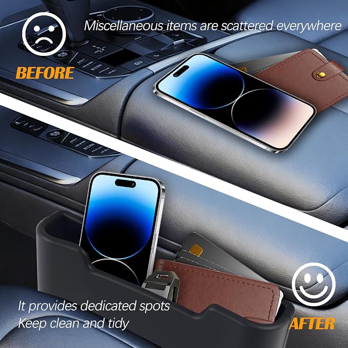 2026 New Car Seat Gap Filler Organizer,Multi-Functional Car Seat Side Pocket Organizer for Phone/Sunglasses/Keys,Universal Cars Storage Pocket with Cable Hole for SUV/Truck - Image 4