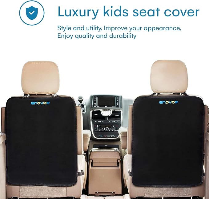 Enovoe Car Seat Protectors for Kids - 4 Pack Premium Quality Car Seat Cover Back Seat Offers Waterproof Protection from Mud and Scratches - 18" x 24" with Adjustable Straps and Games for Kids - Image 3