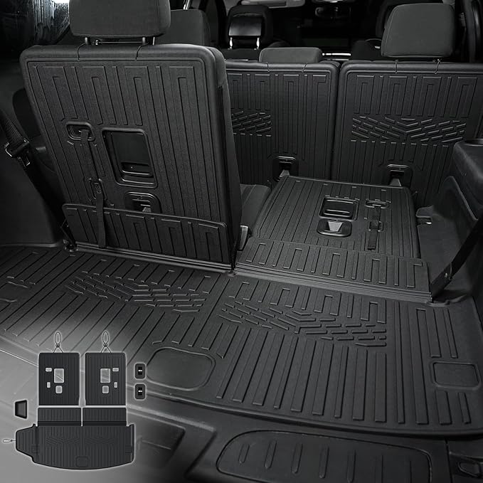 Cargo Mat for Dodge Durango 2016-2026 6/7 Seats Accessories | Cargo Liner & Rear Seat Back Protector, All Weather TPE, Non Slip & Odorless & Scratch Proof, Quick Clean by JOULARISE
