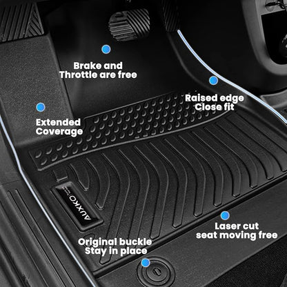 AUXKO Floor Mats Cargo+Backrest Mat for Kia Sorento Hybrid & PHEV 2021-2026 | High Wall,All-Weather,All Season,Odorless,Anti Slip,Rain&Salt Resistant,TPE Material,Black,Accessories,Pet Friendly - Image 5