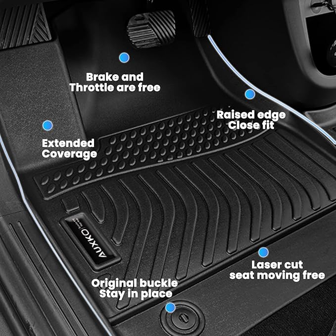 AUXKO All Weather Cargo Mat Backrest Mat for Kia Telluride 2027 Gas&Hybrid | High Wall,All-Weather,All Season,Odorless,Anti Slip,Rain&Salt Resistant,TPE Material,Black,Accessories,Pet Friendly - Image 6