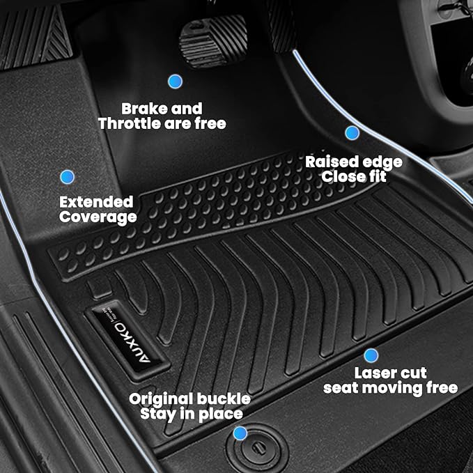 AUXKO Floor Mats Cargo Mat Backrest Mat for Kia Sorento 7 Seats 2016-2020 | High Wall,All-Weather,All Season,Odorless,Anti Slip,Rain&Salt Resistant,TPE Material,Black,Accessories,Pet Friendly - Image 5