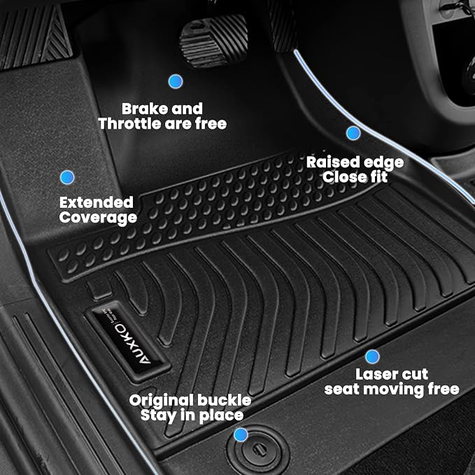 AUXKO All Weather Floor Mats for Kia Seltos 2021-2026 | High Wall,All-Weather,All Season,Odorless,Anti Slip,Rain&Salt Resistant,TPE Material,Black,Accessories,Pet Friendly - Image 5