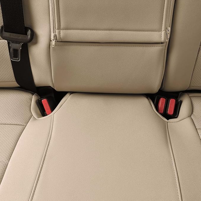 EKR Rav4 Seat Covers Custom Fit for Toyota RAV4 Adventure,TRD-Off Road 2019 2020 2021 2022 2023 2024, Leather Car Seat Cover Full Set for SUV,Faux Leather(Beige) - Image 4