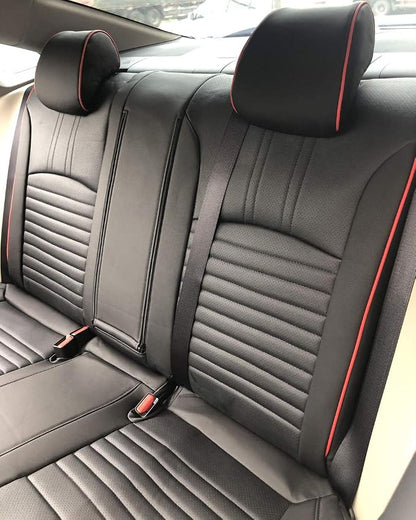 EKR Civic Seat Covers Custom Fit for Honda Civic (Sedan) 2022-2024 Touring &2025 2026 Hybrid Sport Touring,Waterproof Car Seat Cover Full Set,Faux Leather (Black with Red Trim) - Image 3