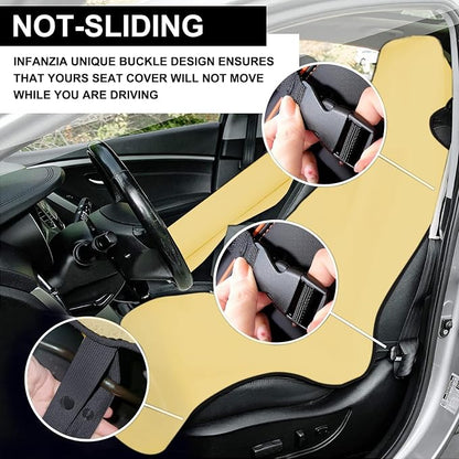 Neoprene Waterproof Car Seat Cover, Pale Yellow 1pc, Non-Slip | Car Seat Protector, Sweat-proof, Universal Fit SUV & Truck, Machine Washable, For Gym, Yoga, Pets, Workout, Beach, Swimming - Image 4
