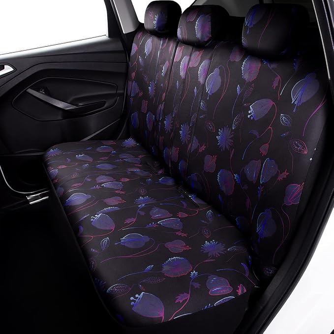 Flying Banner Butterfly car seat Covers ful Set Fashion Universal Lady Woman Female Rear Bench Split Colorized (Muti-Color, Full Set - Printing & Embriodery) - Image 7