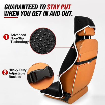 Car Seat Cover Towel 2PCS, 1200g Ultra-Thick Absorbent Terry Cloth Seat Protector for Post-Gym Sweat & Beach,Universal Fit for Sedans SUV Trucks,Machine Washable Interior Protection (Black) - Image 5