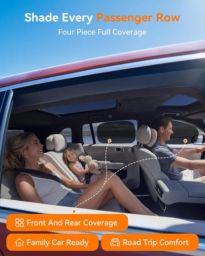 4 Pack Car Side Window Sun Shades, Static Cling for Baby Kids and Families | Broader rear-passenger coverage helps reduce glare and heat buildup during school pickup, daily commutes, and road trips - Image 7