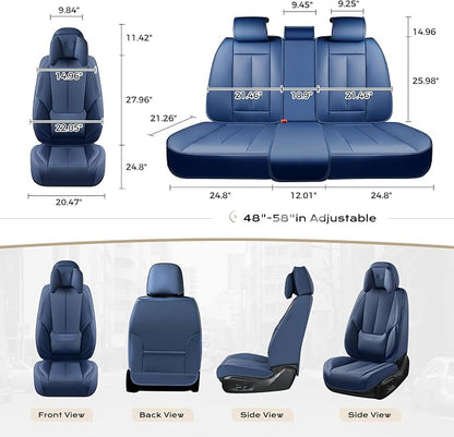 Coverado Car Seat Covers, Seat Covers for Cars, Waterproof Leather Auto Seat Protectors, Leather Car Seat Cushion, Car Interiors Accessories Universal Fit for Most Cars - Image 3