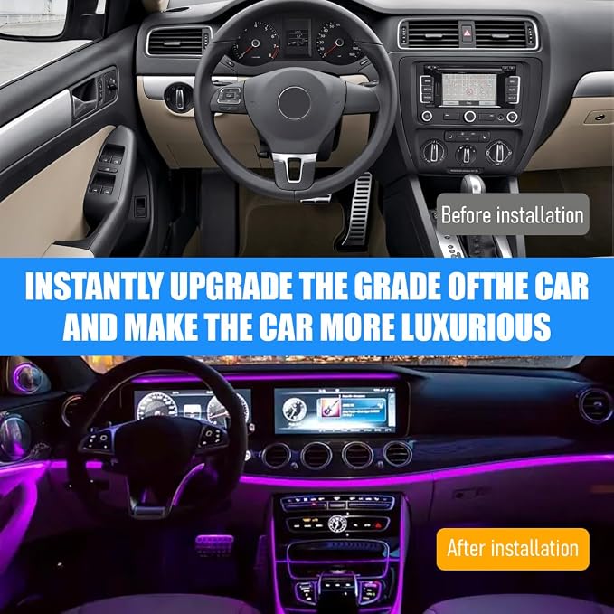 Car LED Strip Lights, 16.4FT LED EL Flexible Ambient Vehicle Dash Night Lighting Kit, Automotive Interior Dashboard Atmosphere Lamp Strip, Universal for SUV Sedan Truck (White) - Image 4