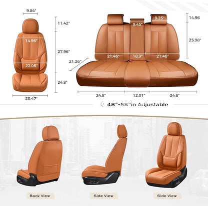 Coverado Car Seat Covers, Seat Covers for Cars, Waterproof Leather Auto Seat Protectors, Leather Car Seat Cushion, Car Interiors Accessories Universal Fit for Most Cars - Image 7