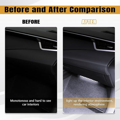 wuyaoyao Car LED Strip Light, Ambient Lighting Kit w/USB Port, White | 12V 24 LED Lights for Decor, RGB Neon Atmosphere Lamps, Under Dash Ambient Night Light, Universal Car Accessories - Image 4