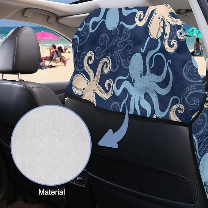 SEANATIVE Octopus Sports Print Towel Seat Covers for Cars - Quick-Dry Sweat Towels for Gym, Hiking & Beach with Anti-Scratch Design (Machine Washable, Universal Fit) - Image 6
