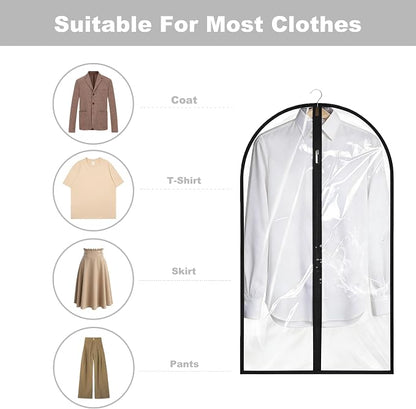 Garment Bags for Hanging Clothes, 45'' Suit Bag Cover for Storage and Travel, Dress Bags for Gowns Long (Clear) - Image 3