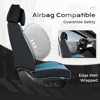 Coverado Car Seat Covers, Seat Covers for Cars, Waterproof Leather Auto Seat Protectors, Leather Car Seat Cushion, Car Interiors Accessories Universal Fit for Most Cars - Image 2