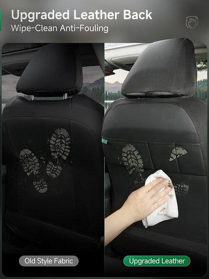 GIANT PANDA Air Cool Mesh Car Seat Cover Custom Fit Hyundai Sonata Elantra Santa Fe Tucson Accent Kona Palisade,Breathable Cooling Seat Protector with Leather Back Pannel(Black) - Image 8